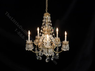 (image for) Dollhouse Miniature 12V Helene Crystal Chandelier
