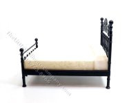 (image for) Dollhouse Reutters Miniature Double Bed - Black
