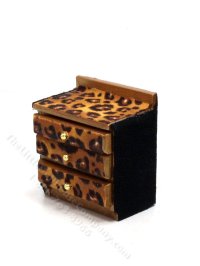 (image for) Miniature 20s Leopard Bedroom Set (3pcs) for Dollhouses