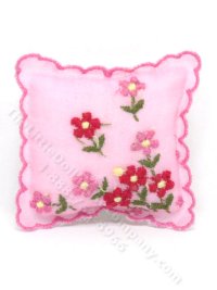 (image for) Miniature Embroidered Pink Pillow