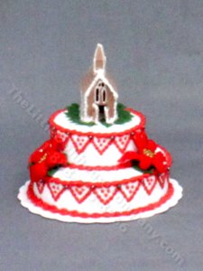 (image for) Dollhouse Scale Gingerbread Church Cake House