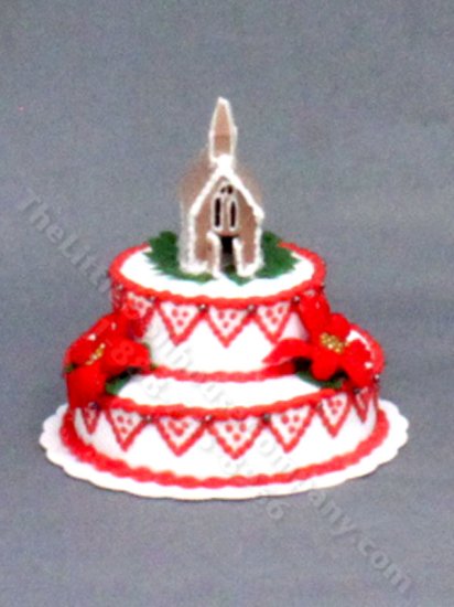 (image for) Dollhouse Scale Gingerbread Church Cake House