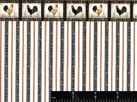 (image for) Dollhouse Scale Model Stripe Wallpaper with Rooster Border