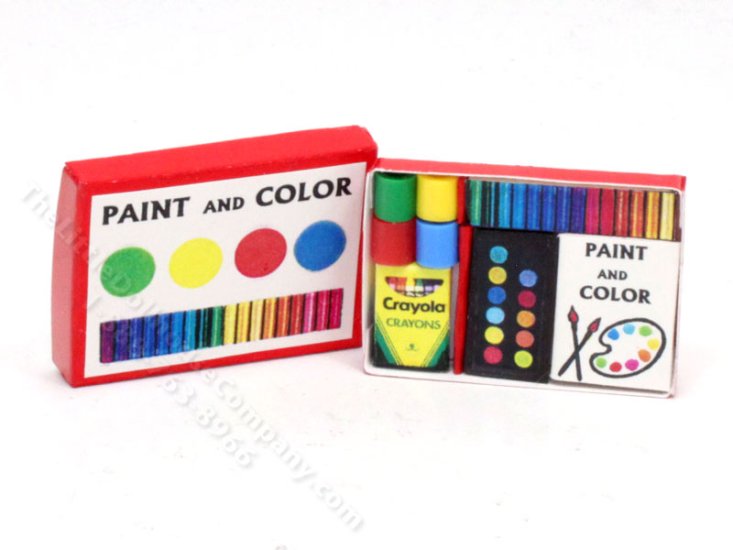 Miniature Handmade Crayola Paint Set for Dollhouses [MJD 2621] The