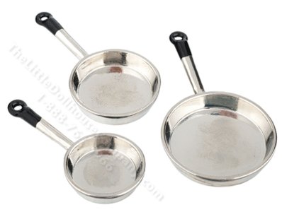 (image for) Miniature 3 Piece Chrome Skillet Set