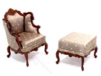 (image for) Parlour Fireside WingChair and Ottoman - Walnut