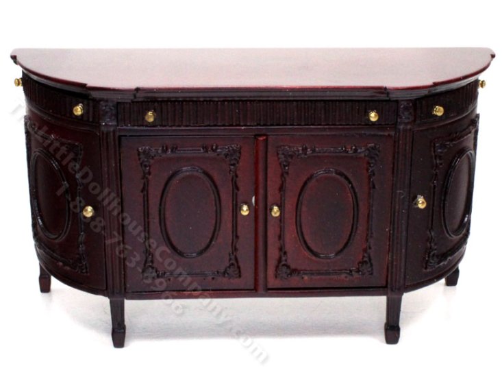 (image for) Miniature Carved Mahogany Buffet for Dollhouses