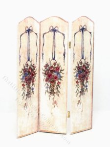 (image for) Miniature Bedroom Privacy Screen with Flower Baskets
