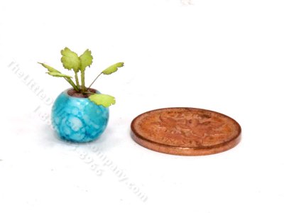 (image for) Handmade Miniature 1/4 Scale Clover Plant in Blue Vase