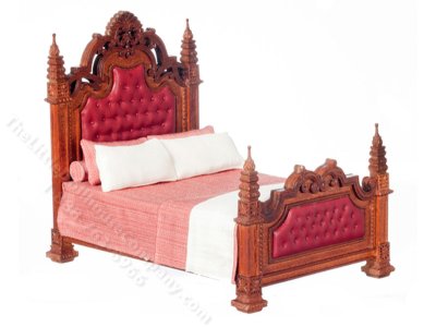 (image for) Miniature 19th Century Gothic Panel Bed for Dollhouses