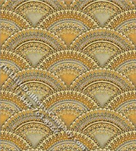 (image for) Jewelled Seashell Pattern Miniature Wallpaper for Dollhouses