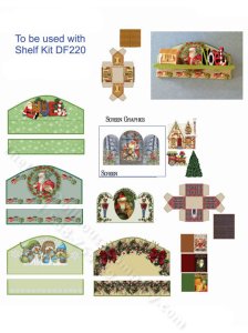 (image for) Miniature Christmas Shelf Decorator Kit for Dollhouses