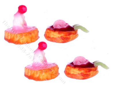 (image for) Miniature Cherry and Raspberry Tarts for Dollhouses