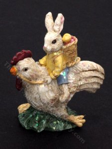 (image for) Dollhouse Miniature Easter Bunny and Chicken