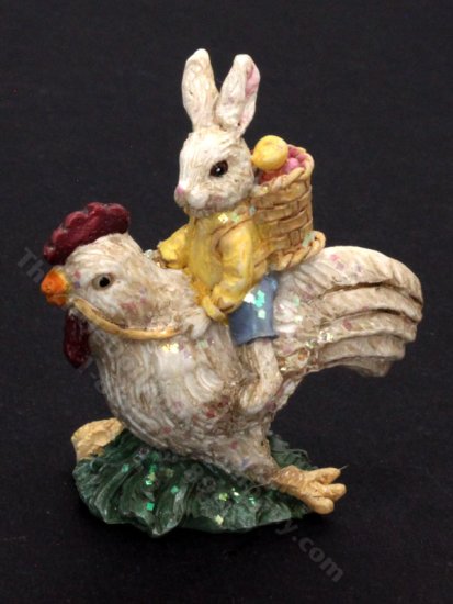 (image for) Dollhouse Miniature Easter Bunny and Chicken