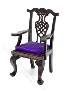 (image for) Miniature Walnut Armchair for Dollhouses