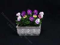 (image for) Miniature Pansies in Ornate Planter by Mini Creations by Judy