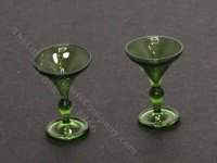 (image for) Miniature Pair of Green Martini Glasses by Gerd Felka