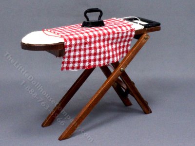 (image for) Miniature Ironing Board with Laundry for Dollhouses