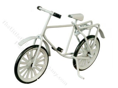 (image for) Miniature Small White Bicycle for Dollhouses