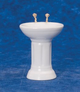 (image for) Miniature White Pedesal Sink for Dollhouses