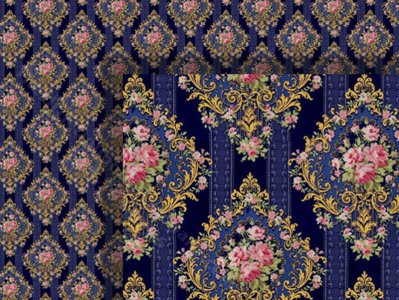 (image for) Dollhouse 1/2 Scale Model Floral Wallpaper