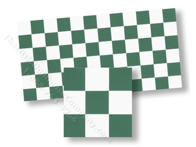 (image for) Dollhouse Scale Model Green and White Mosaic Floor Tiles