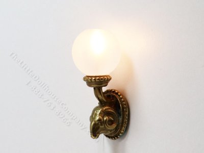 (image for) Dollhouse Scale Model 12V Ram Head Sconce