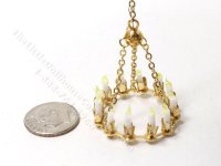 (image for) 1:48 Scale Miniature 3V Chandelier for Dollhouses - Gold