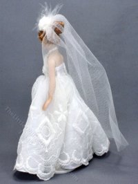 (image for) Miniature Porcelain Doll in Weddng Gown