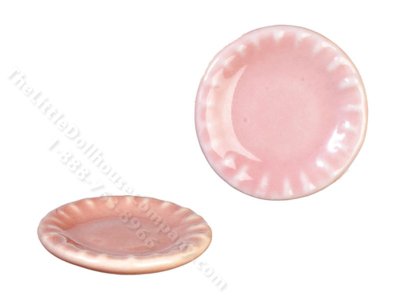 (image for) Miniature Ridged Pink Ceramic Plate