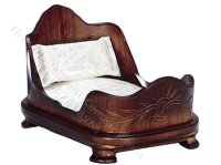 (image for) Dollhouse Belter Bed, Walnut 1/12th one inch scale