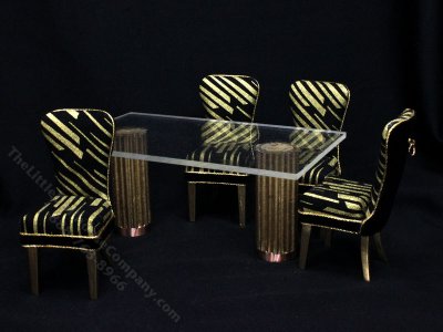 (image for) Miniature Gold and Glass Dining Set by Judith Blondell