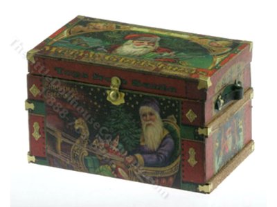 (image for) Miniature Lithograph Wooden Trunk Kit for Dollhouses