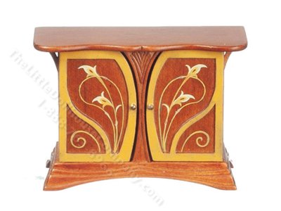 (image for) Miniature Art Nouveau Walnut Sideboard for Dollhouses