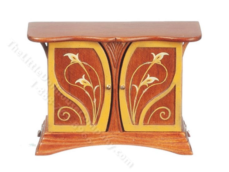 (image for) Miniature Art Nouveau Walnut Sideboard for Dollhouses