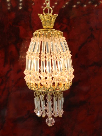 (image for) Dollhouse Scale Small Rose Crystal Chandelier
