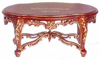 (image for) Miniature Art Nouveau Living Room Coffee Table for Dollhouses