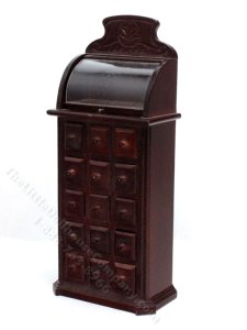 (image for) Vintage Miniature Apothecary Cabinet for Dollhouses
