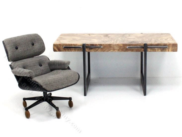 (image for) Miniature Burlwood Desk and Eames Chair by PRD Miniatures