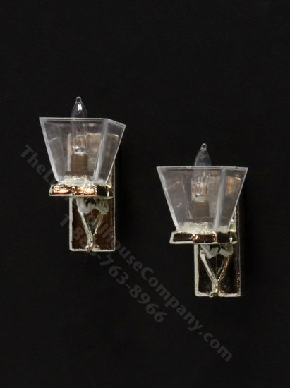 (image for) Miniature Pair of Silver Sconces for Dollhouses