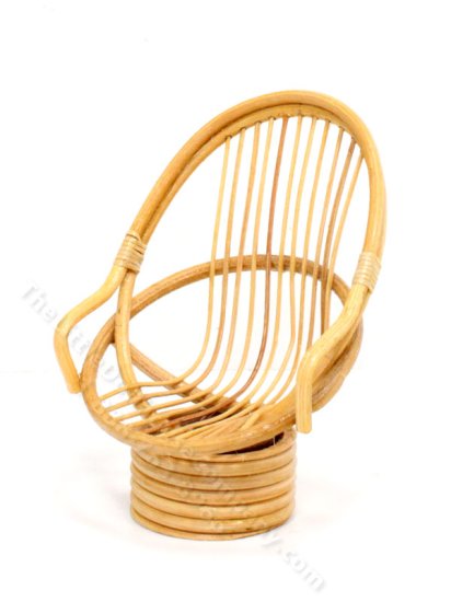 (image for) Miniature Natural Wicker Swivel Chair for Dollhouses
