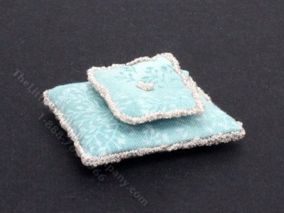 (image for) Miniature Pair of Blue Pillows for Dollhouses