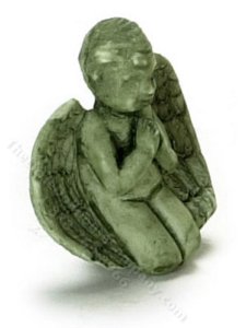 (image for) Miniature Praying Cherub Statue for Dollhouses - Green