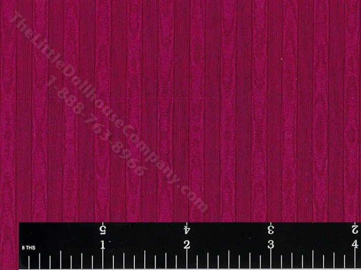 (image for) Burgundy Moire Stripe Wallpaper for Dollhouses