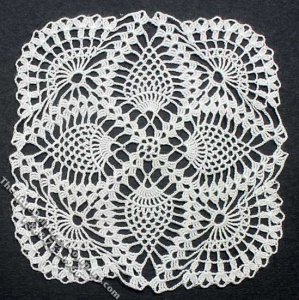 (image for) Miniature Handmade Lace Square Doily for Dollhouses
