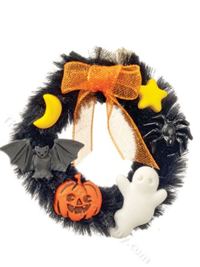 (image for) Miniature Halloween Wreath for Dollhouses