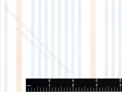 (image for) Blue/Peach Stripe Miniature Wallpaper for Dollhouses