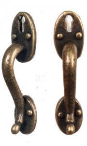 (image for) Miniature Door Handles, Antique Style with keyhole x 2