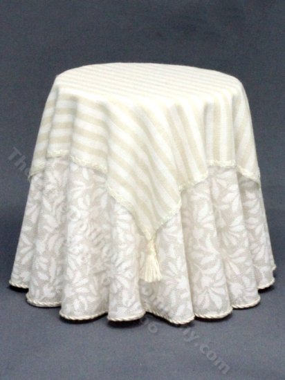 (image for) Miniature Round Table with Cream Tablecloth by Designs by Janet
